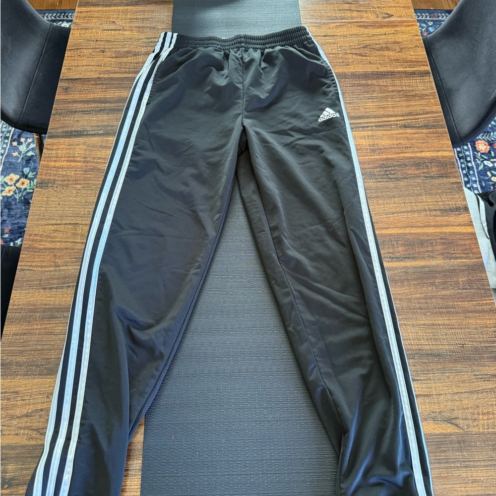 Adidas Black Jacket with White Stripes